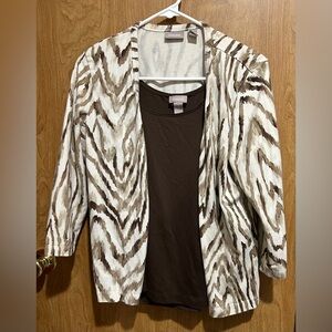 Chicos Tank with Cover up Shirt Size 1